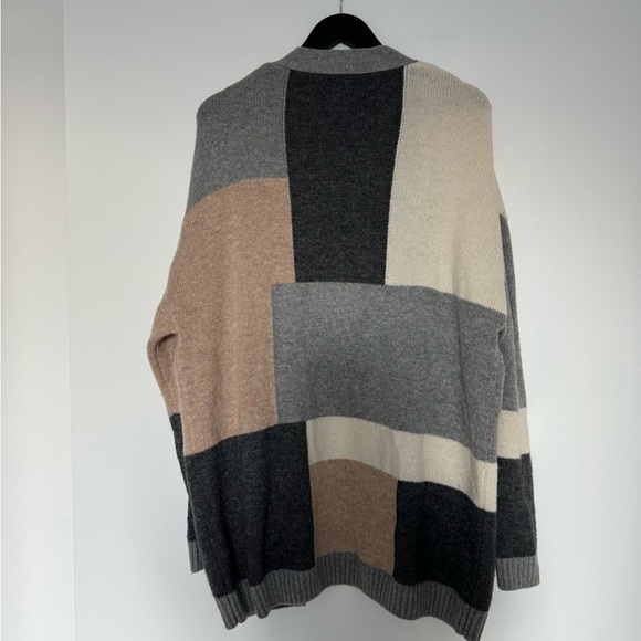 Zara Colorblock Open Front Wool Blend Cardigan - Picture 2 of 4